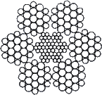 ГОСТ 7667-80 Канат двойной свивки типа ЛК-3 конструкции 6х25(1+6; 6+12)+7х7(1+6)