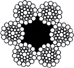 ГОСТ 7668-80 Канат двойной свивки типа ЛК-РО конструкции 6х36(1+7+7/7+14)+1 о.с